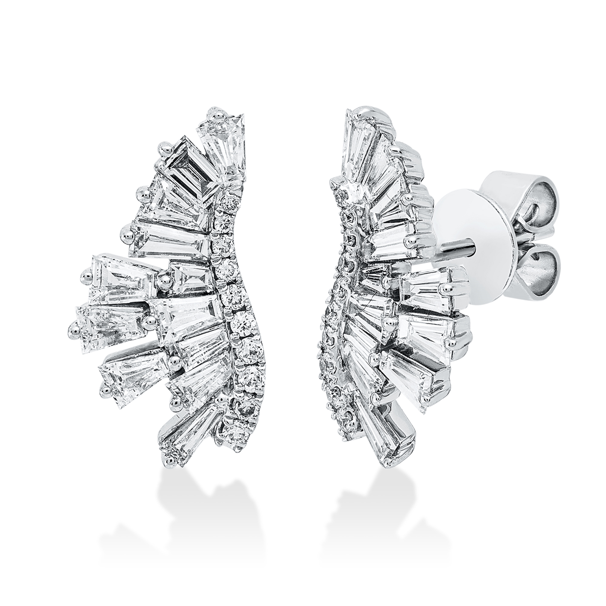 diamond full cut  multi-stone studs in white gold