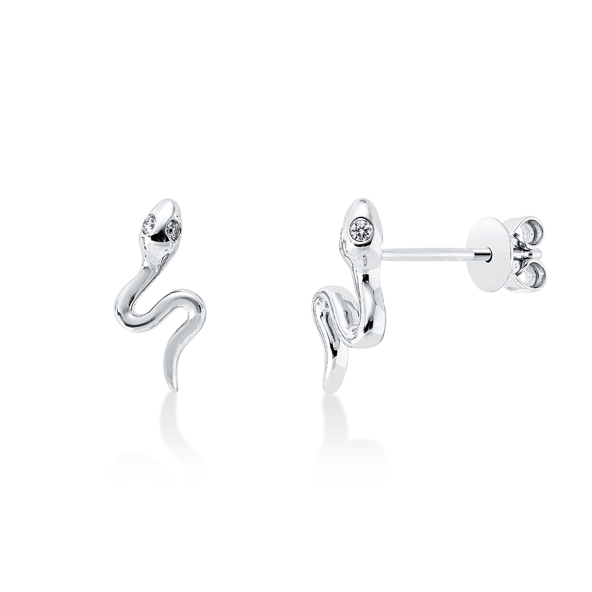 diamond full cut  modern woman studs in white gold