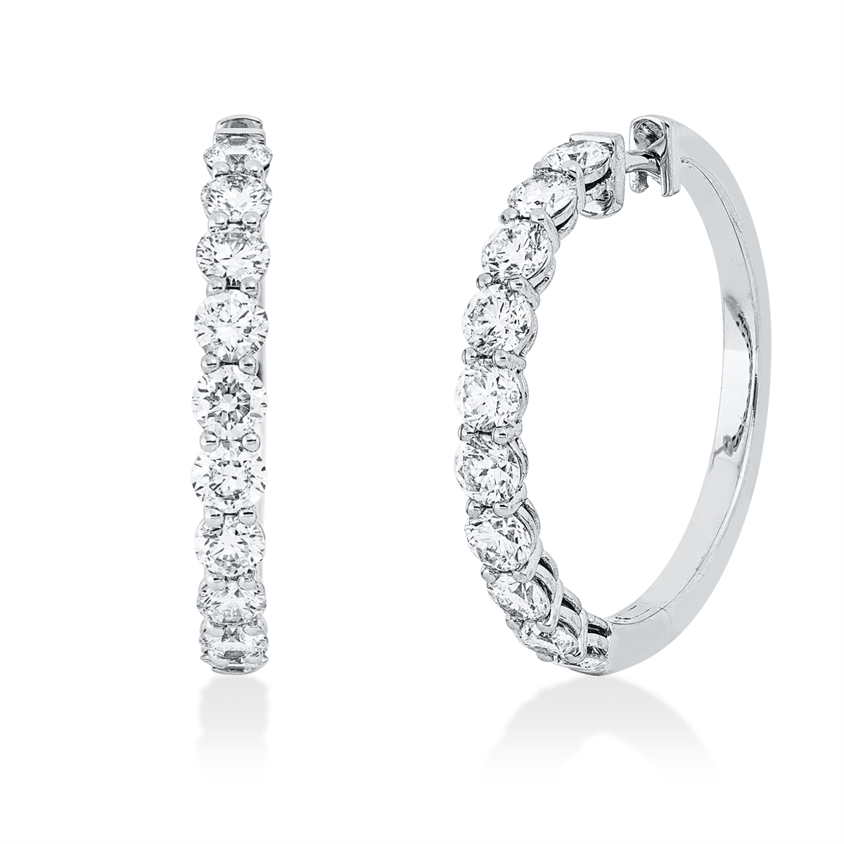 diamond full cut  modern woman earrings in white gold