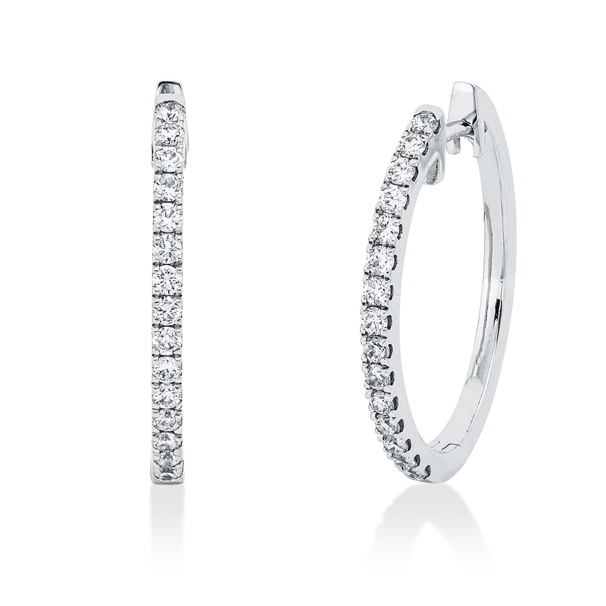 diamond full cut  modern woman earrings in white gold