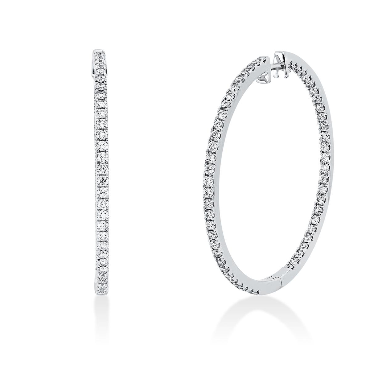diamond full cut  modern woman earrings in white gold