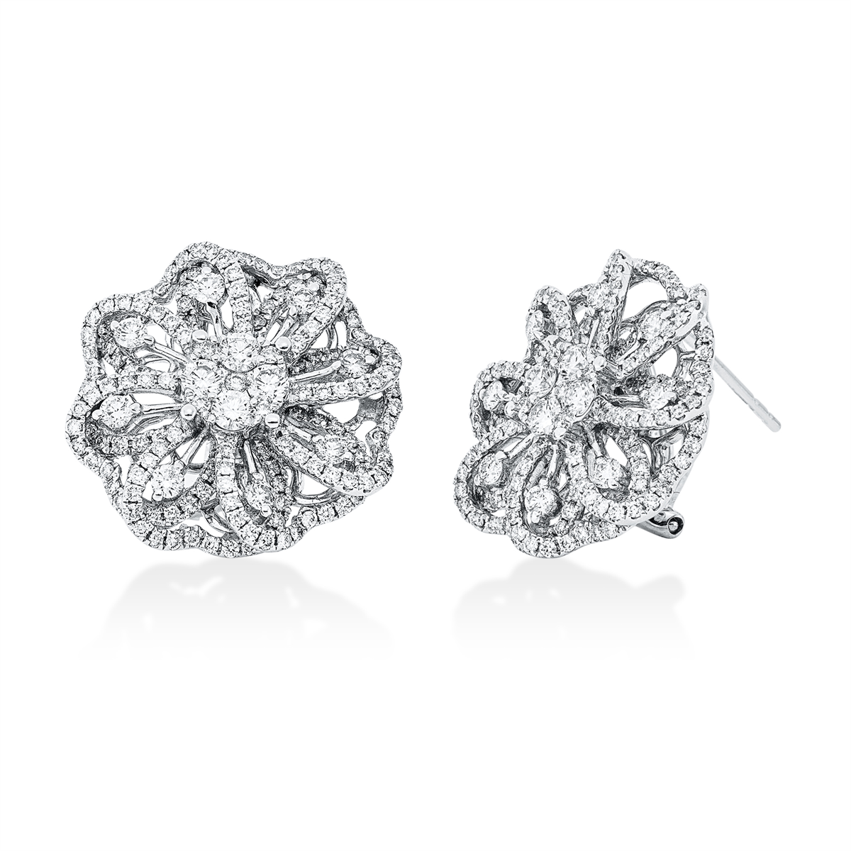 diamond full cut  exclusive earrings in white gold