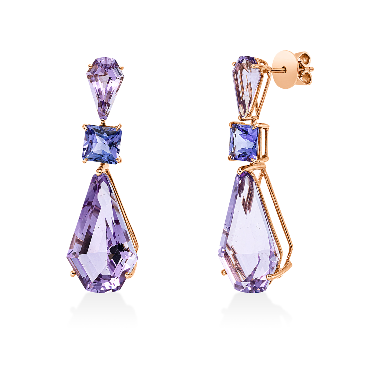 colored stone fashion earrings - 2Y128