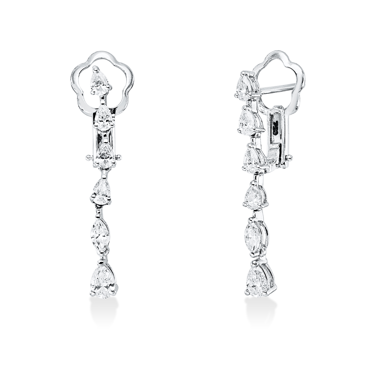 marquise  multi-stone earrings in white gold
