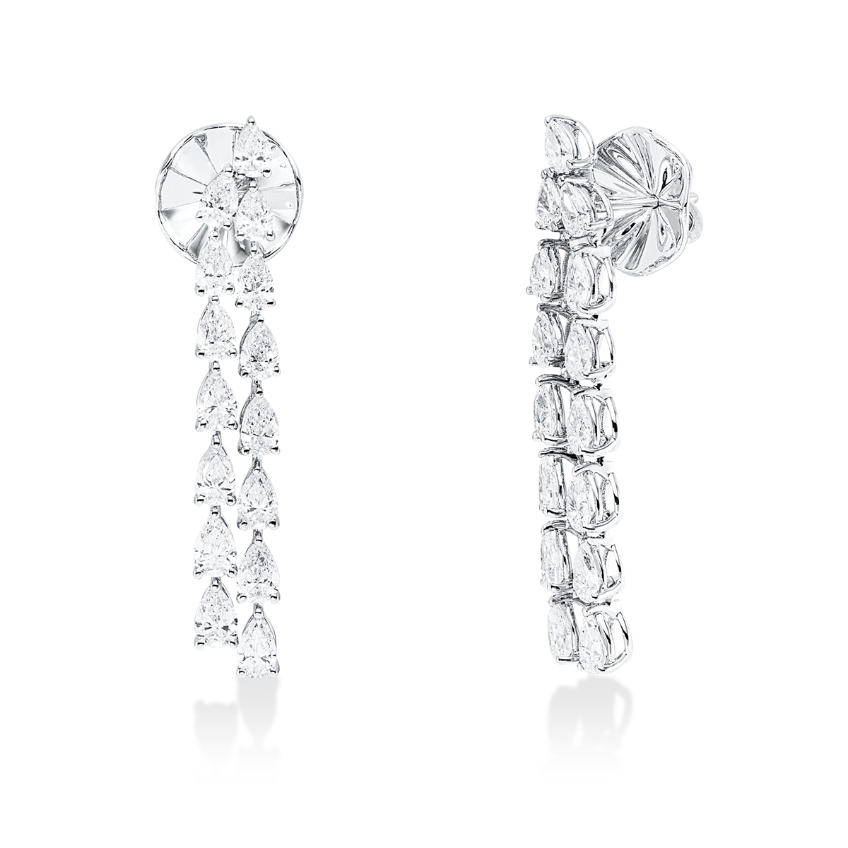 pear shape  exclusive earrings in white gold