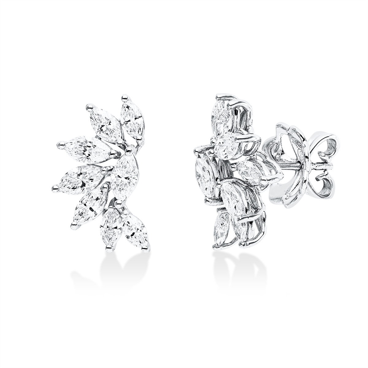 marquise  exclusive studs in white gold