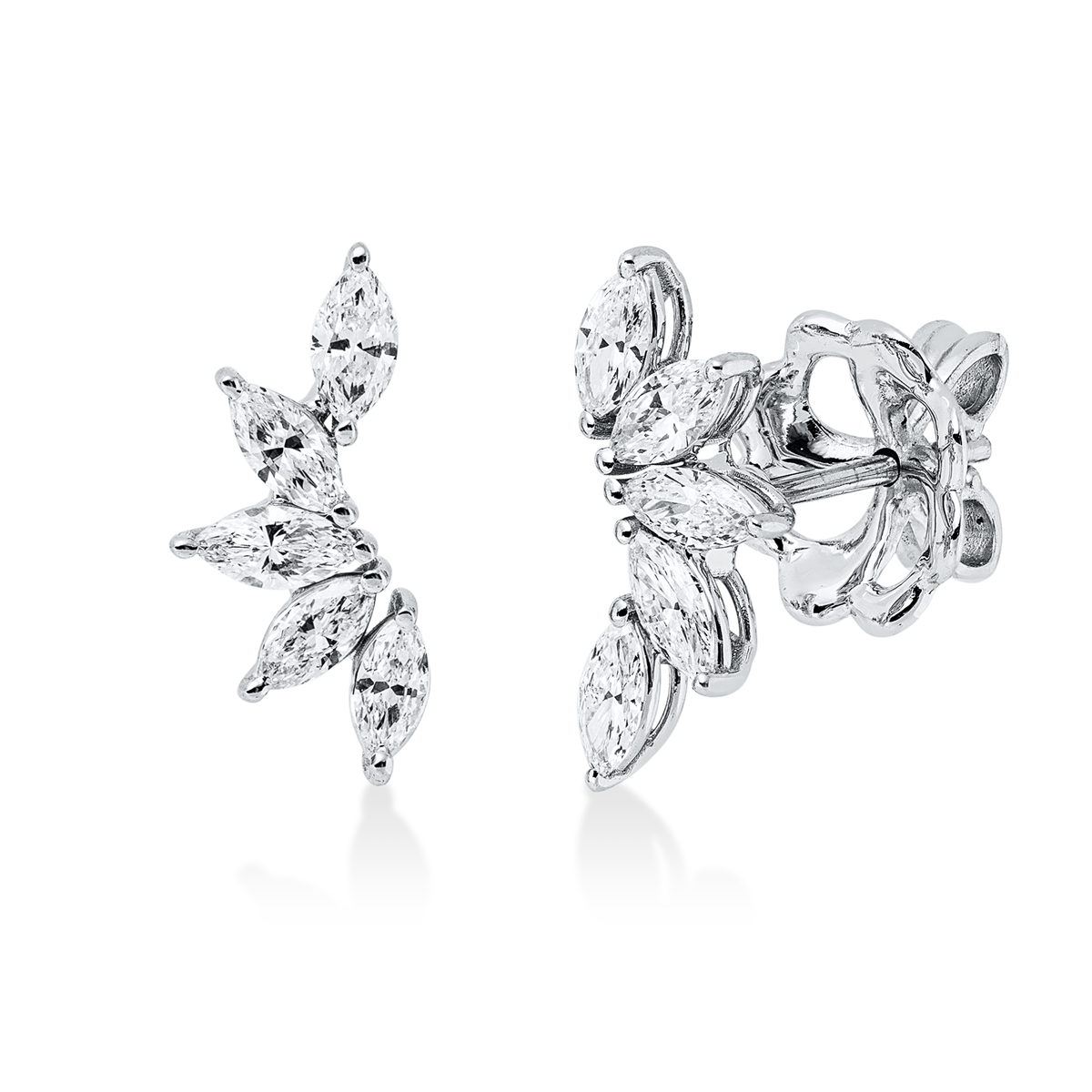 marquise  multi-stone studs in white gold