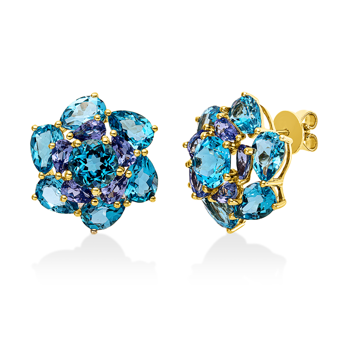colored stone fashion studs - 2Y188