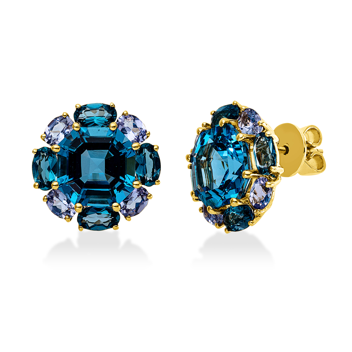 colored stone fashion studs - 2Y189