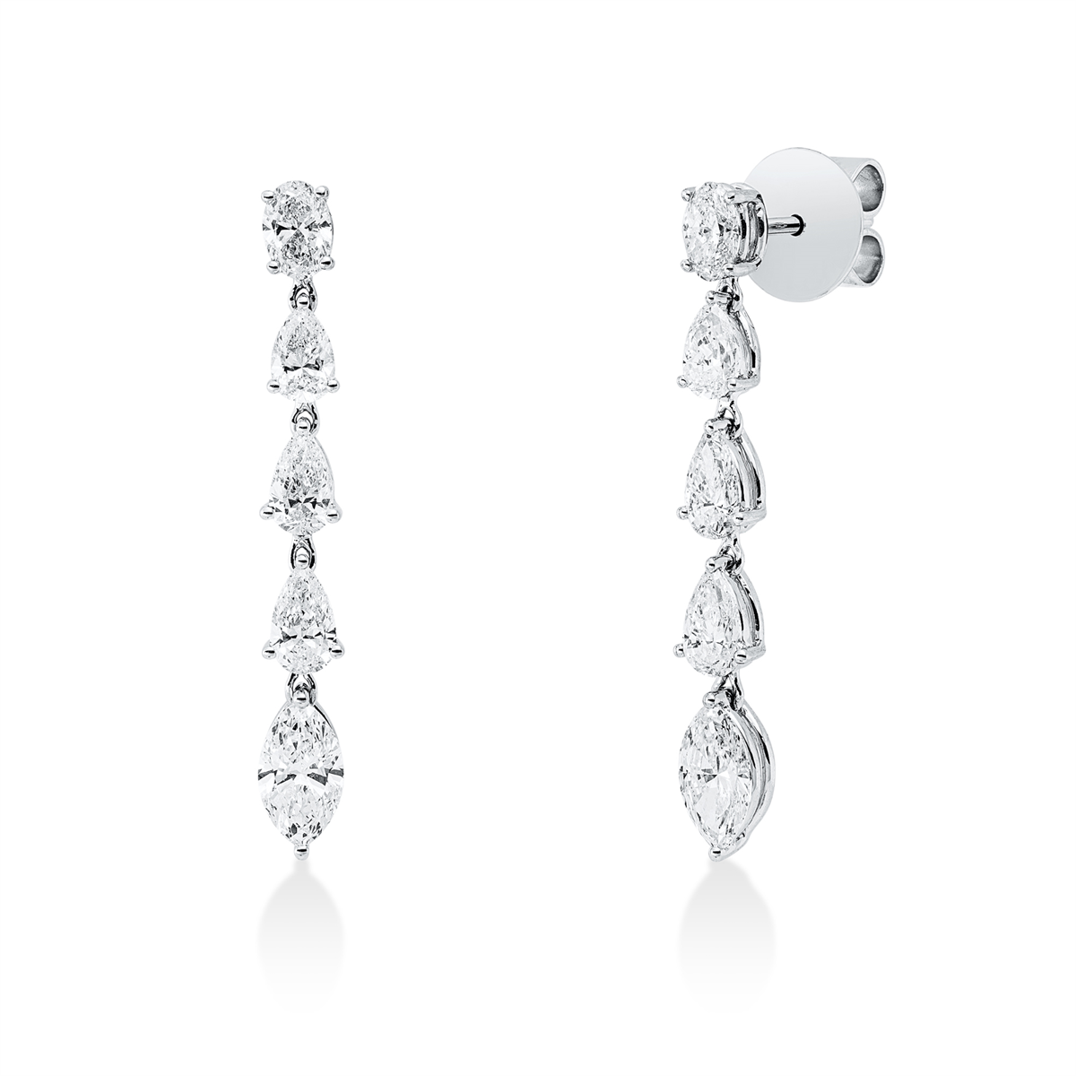 pear shape  exclusive earrings in white gold