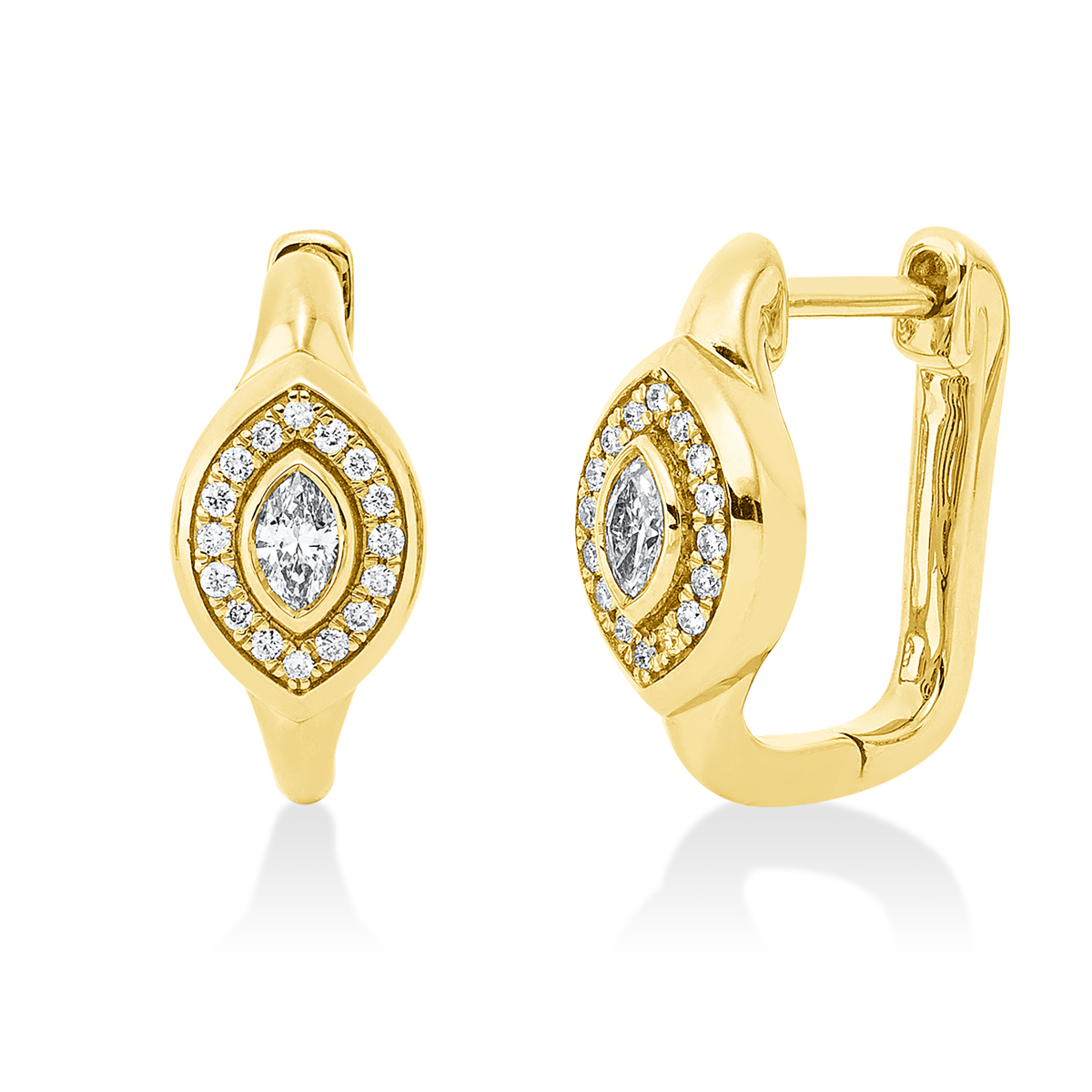 diamond full cut  multi-stone hoops & huggies in yellow gold