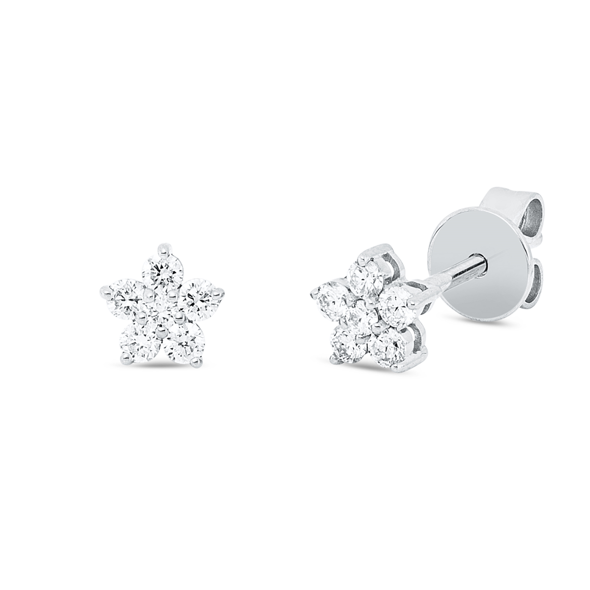 diamond full cut  modern woman studs in white gold