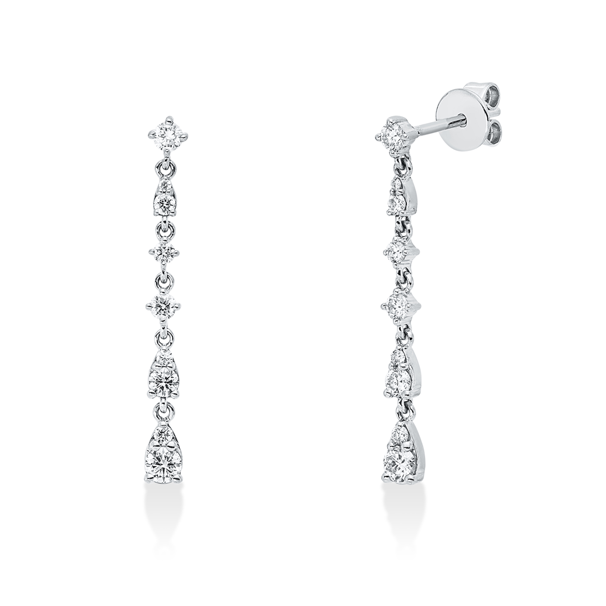 diamond full cut  modern woman earrings in white gold