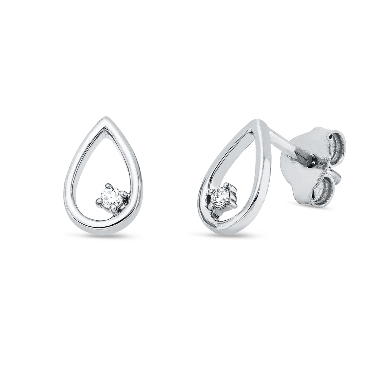 diamond full cut  modern woman studs in white gold