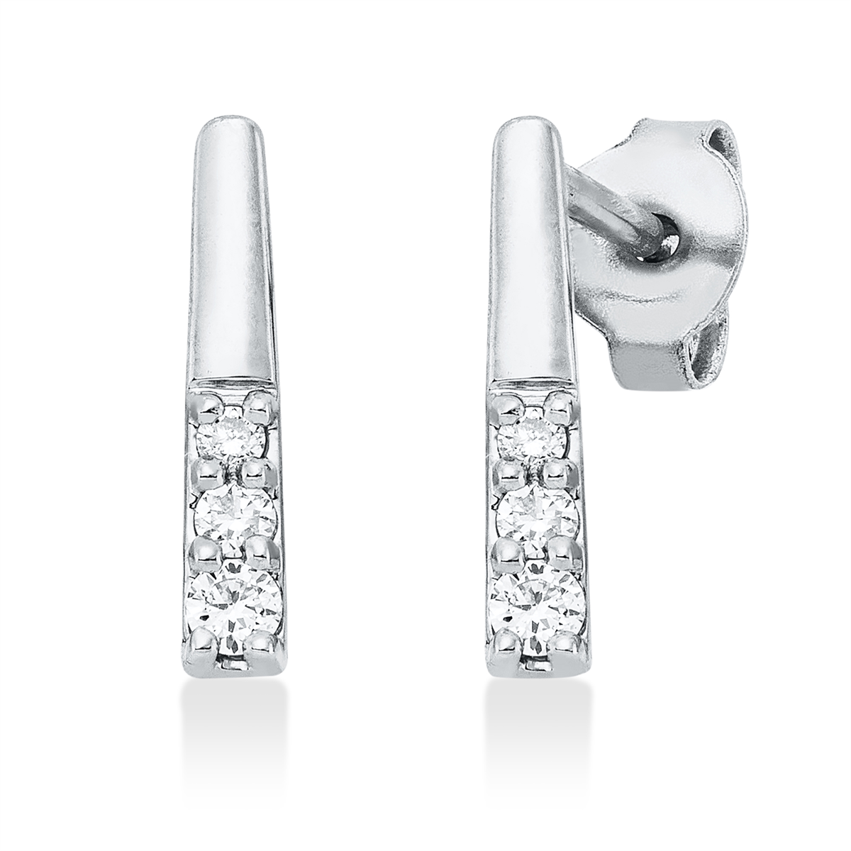 diamond full cut  modern woman studs in white gold