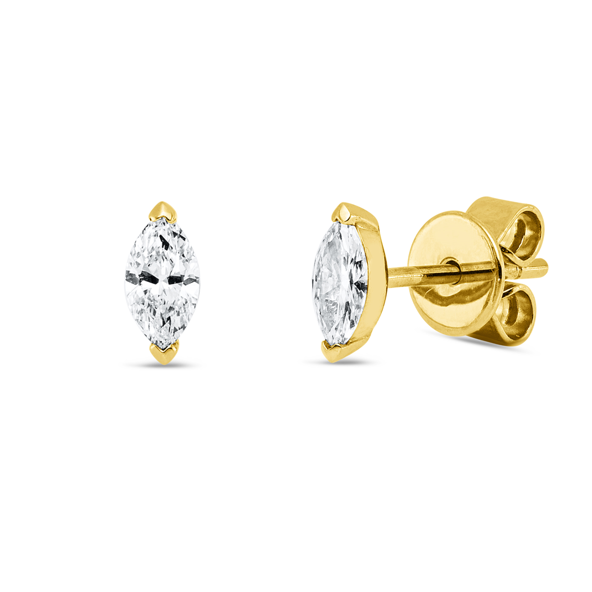 marquise  modern woman studs in yellow gold
