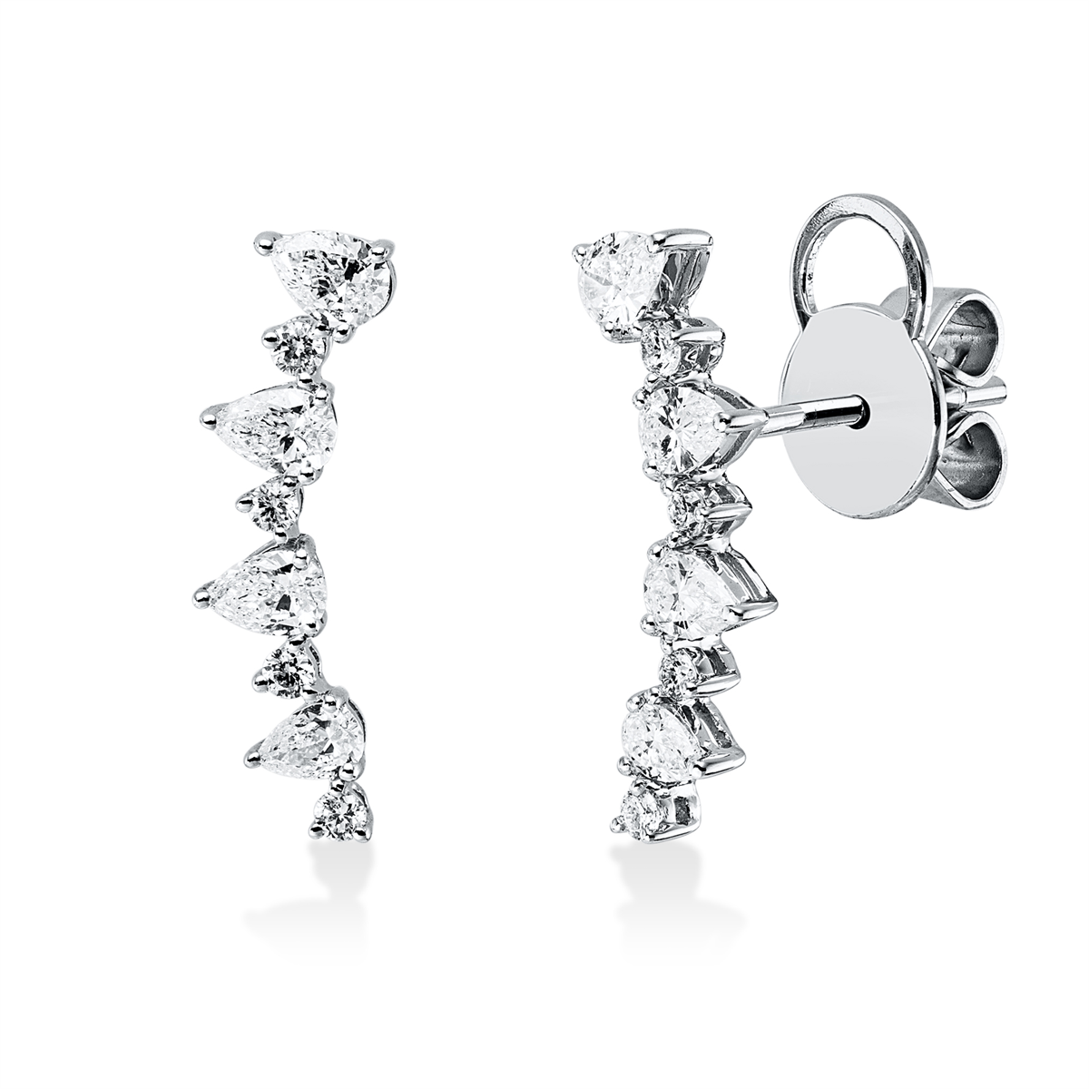 diamond full cut  modern woman studs in white gold