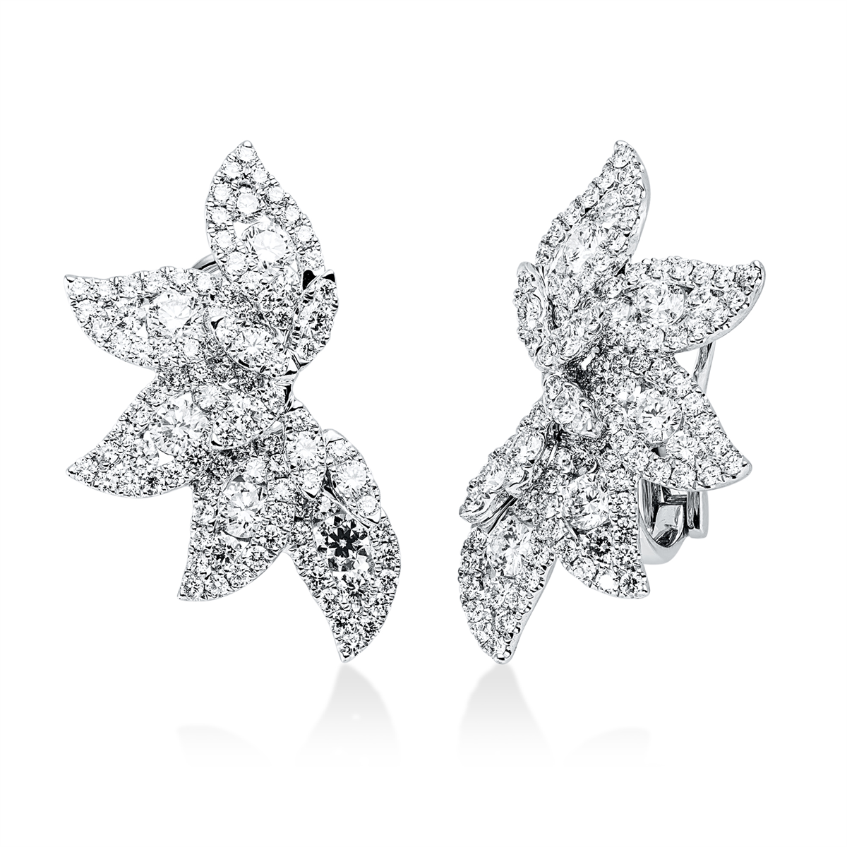 diamond full cut  exclusive earrings in white gold