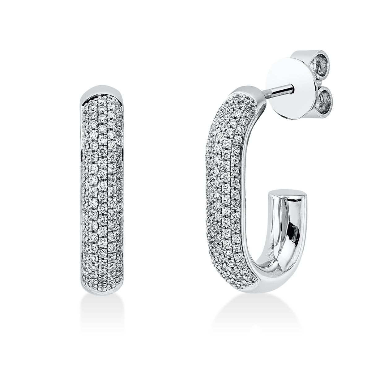 diamond full cut  modern woman earrings in white gold