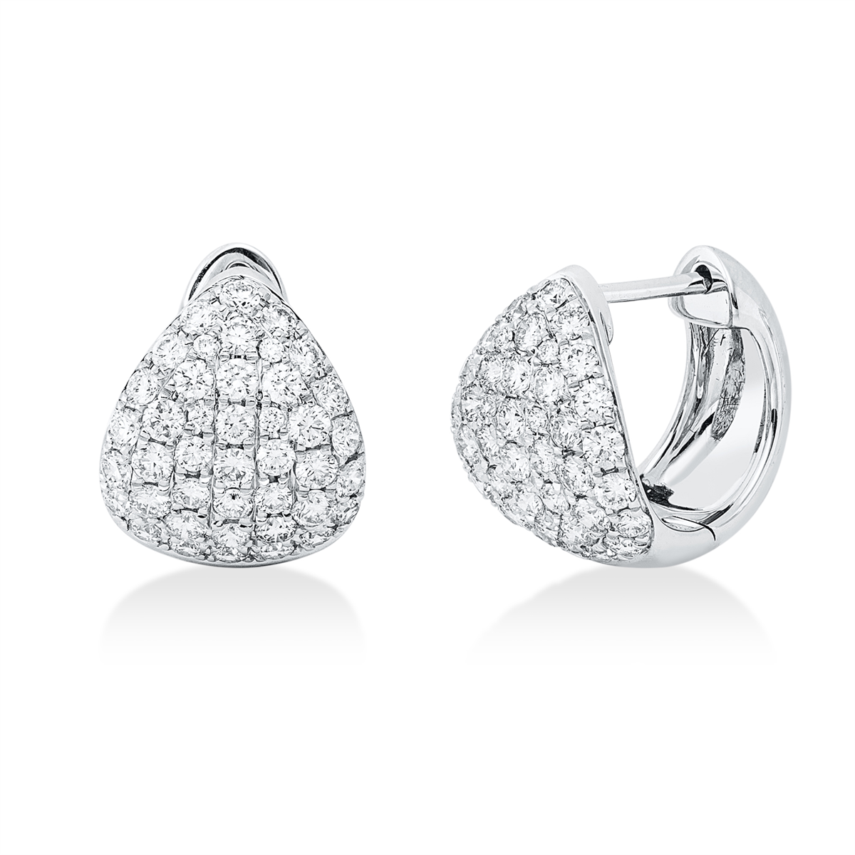 diamond full cut  pavé hoops & huggies in white gold