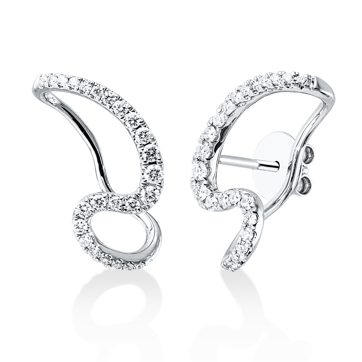 diamond full cut  multi-stone earrings in white gold