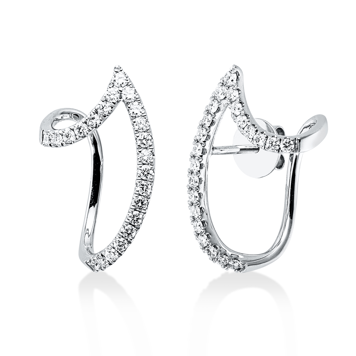 diamond full cut  multi-stone earrings in white gold