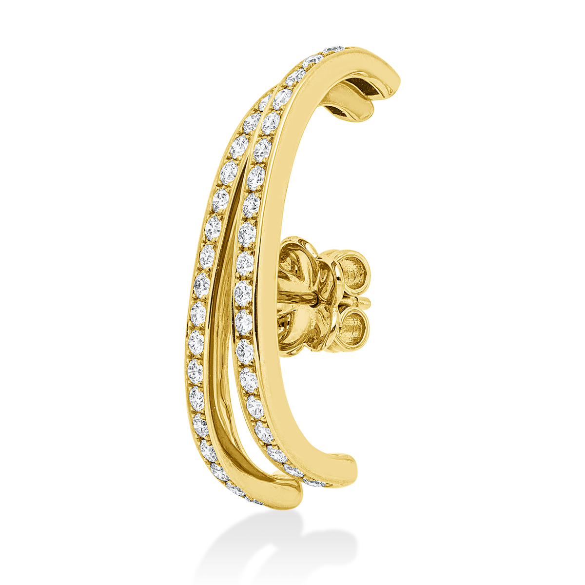 diamond full cut  modern woman studs in yellow gold