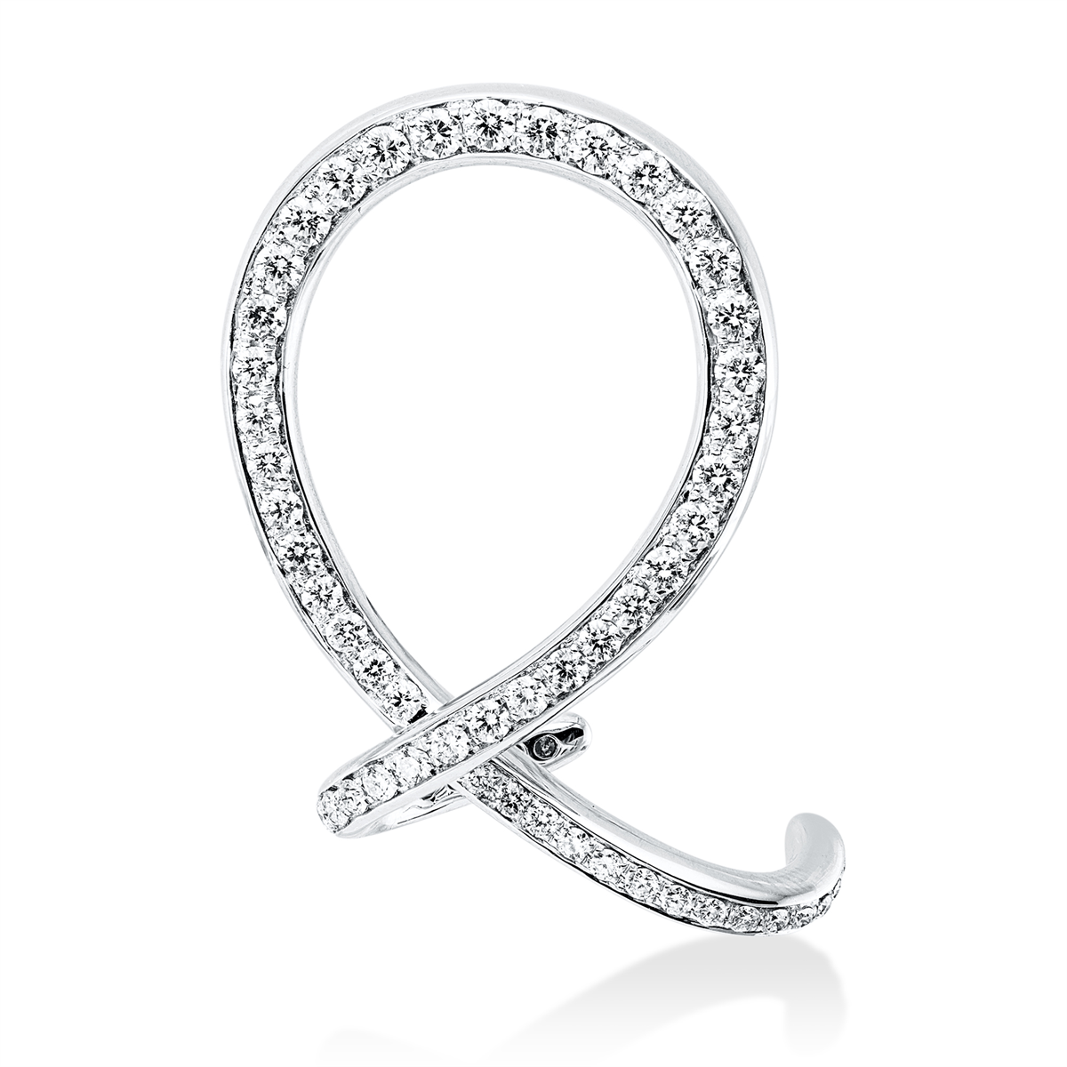 diamond full cut  multi-stone earrings in white gold