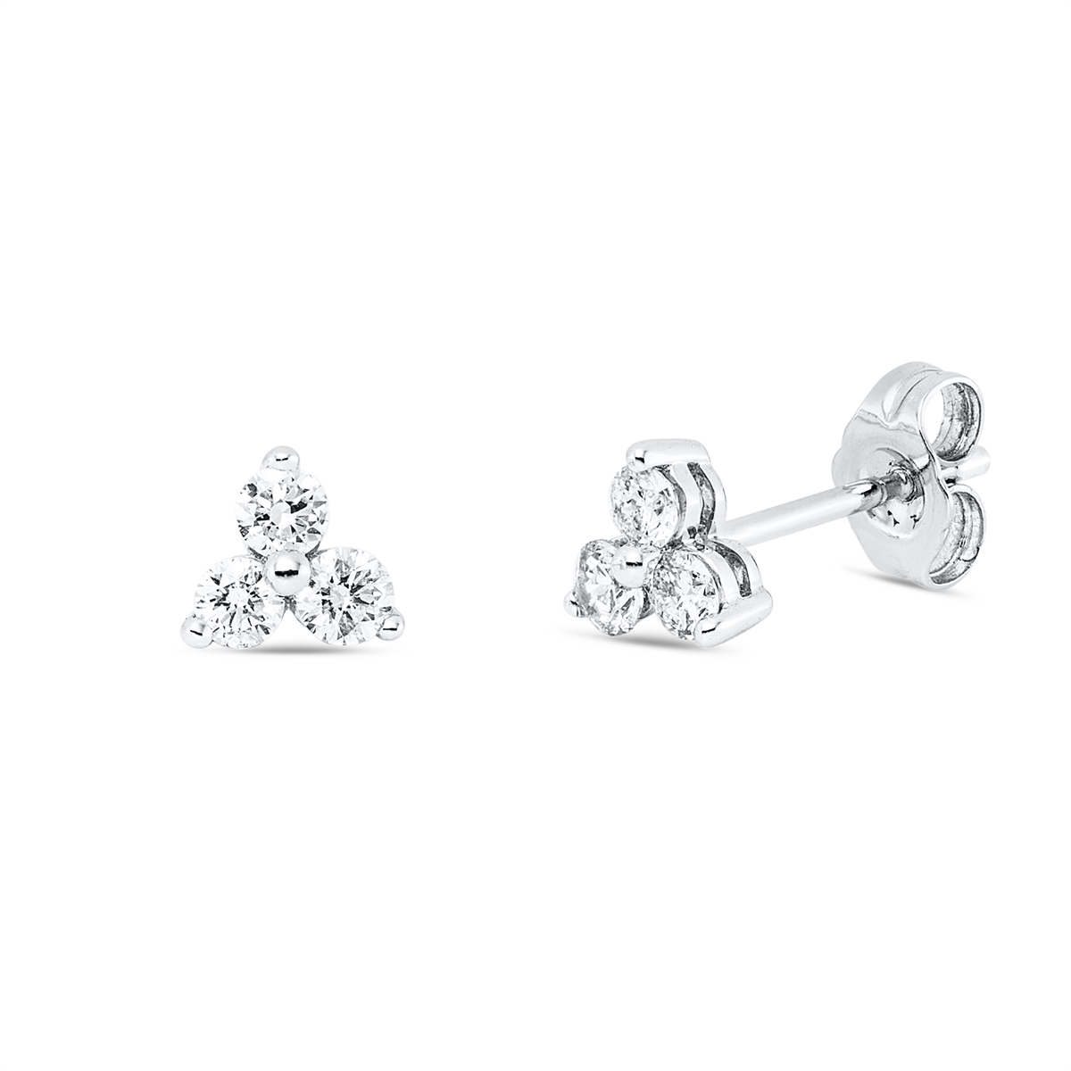 diamond full cut  modern woman studs in white gold
