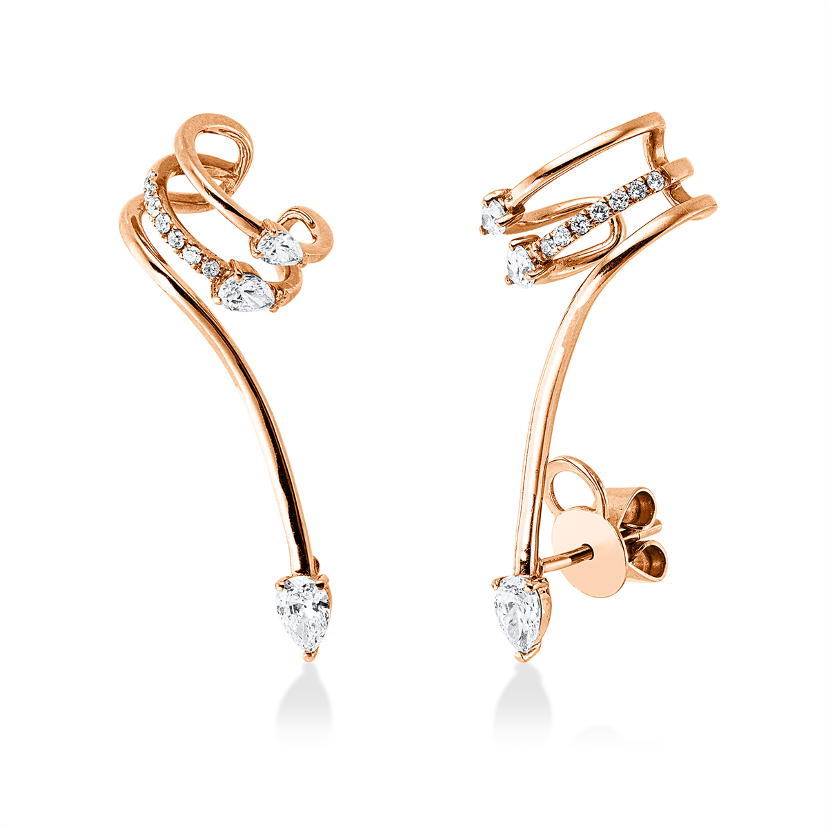 diamond full cut  exclusive studs in red gold