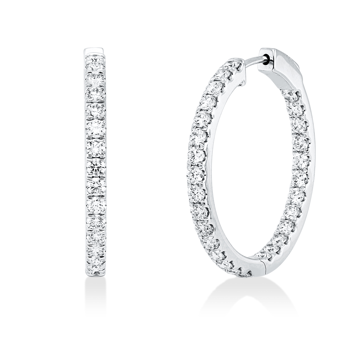 diamond full cut  multi-stone hoops & huggies in white gold