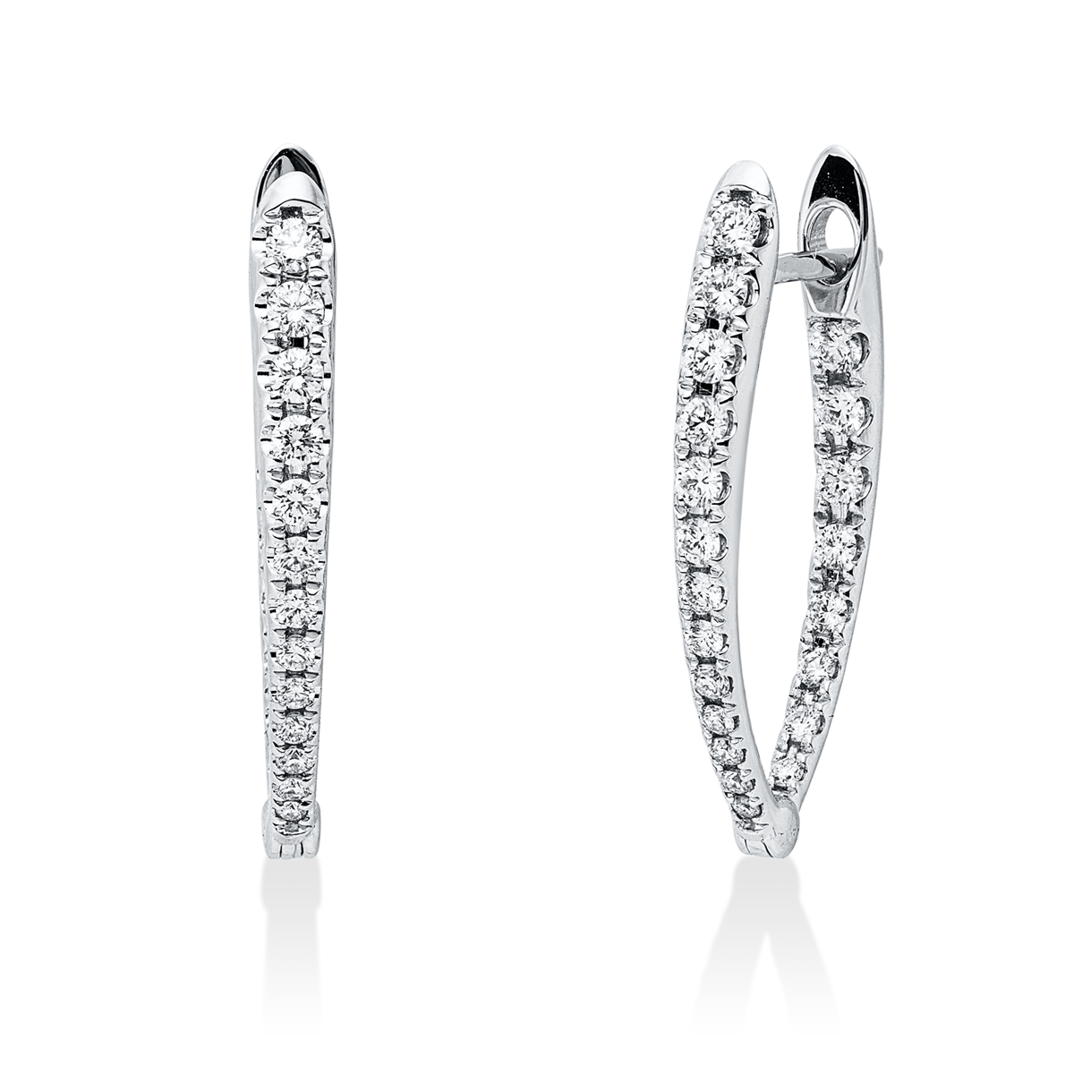 diamond full cut  multi-stone hoops & huggies in white gold