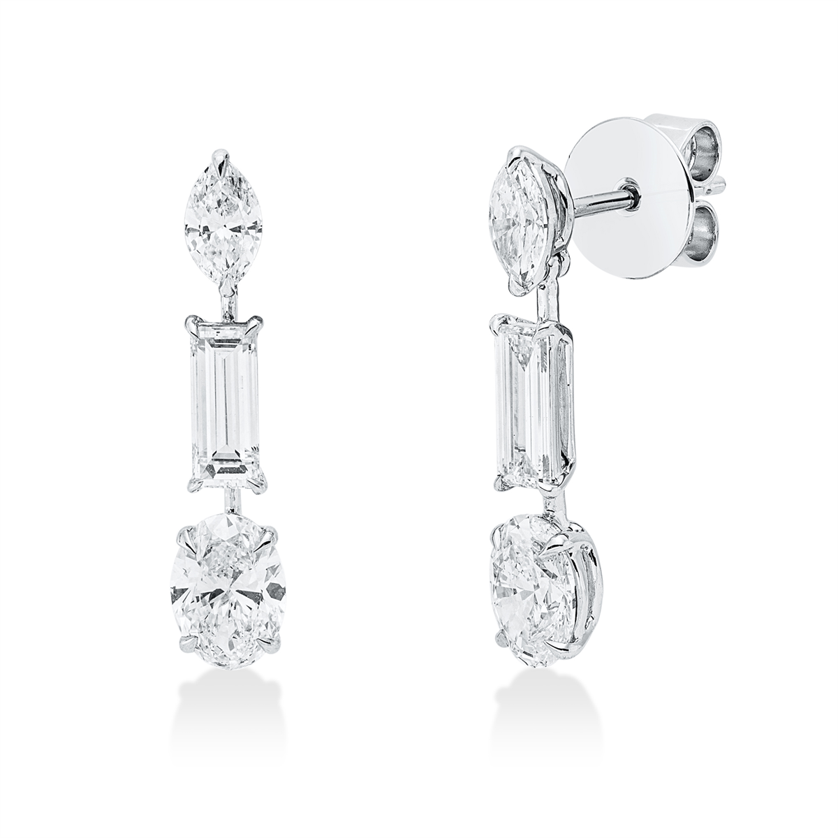 marquise  exclusive earrings in white gold