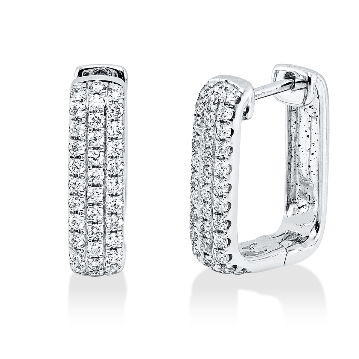 diamond full cut aquamarine colored stone fashion studs in white gold