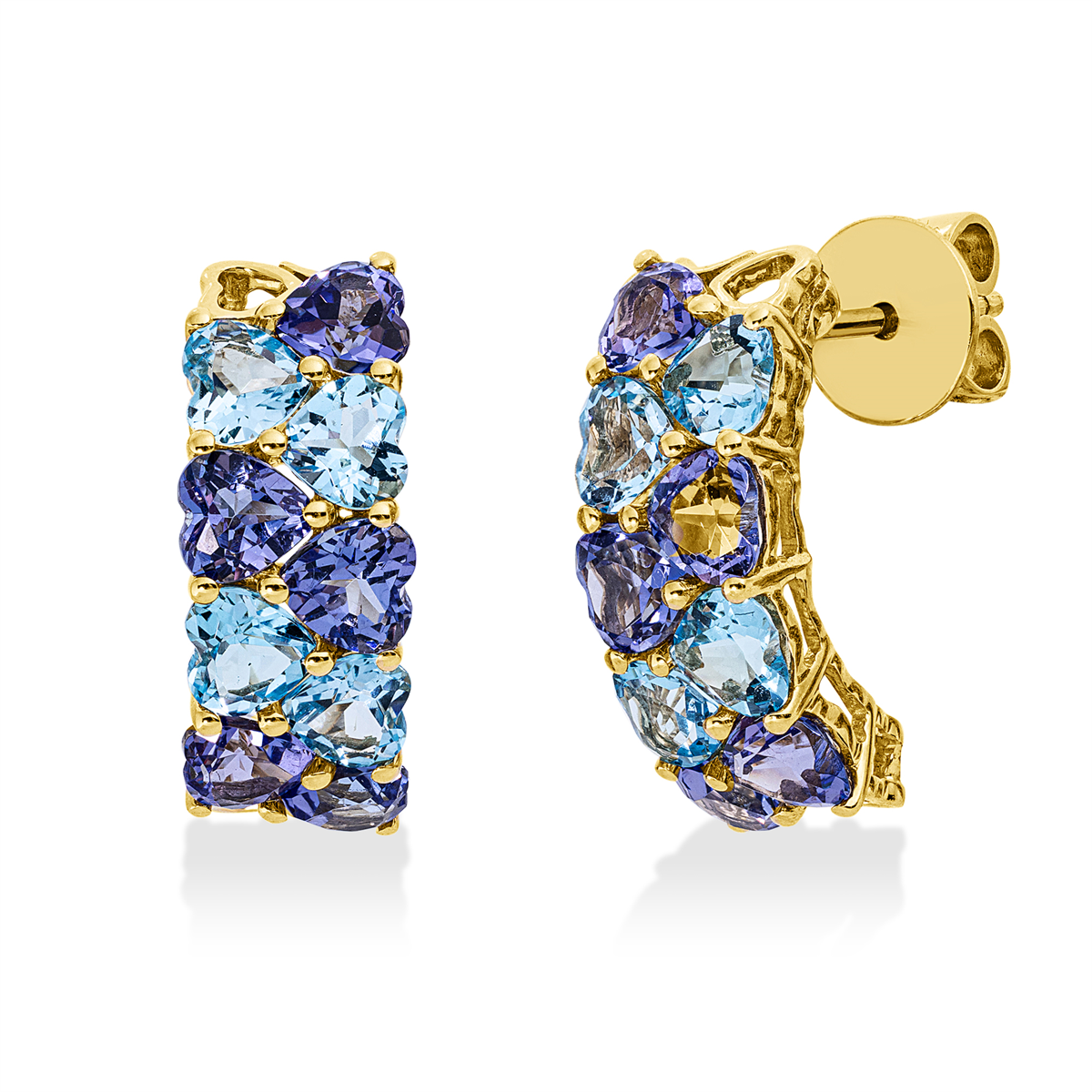 colored stone fashion studs - 2Y693