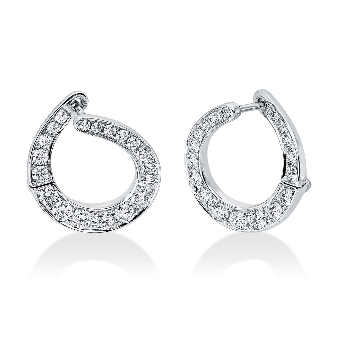 diamond full cut  multi-stone earrings in white gold