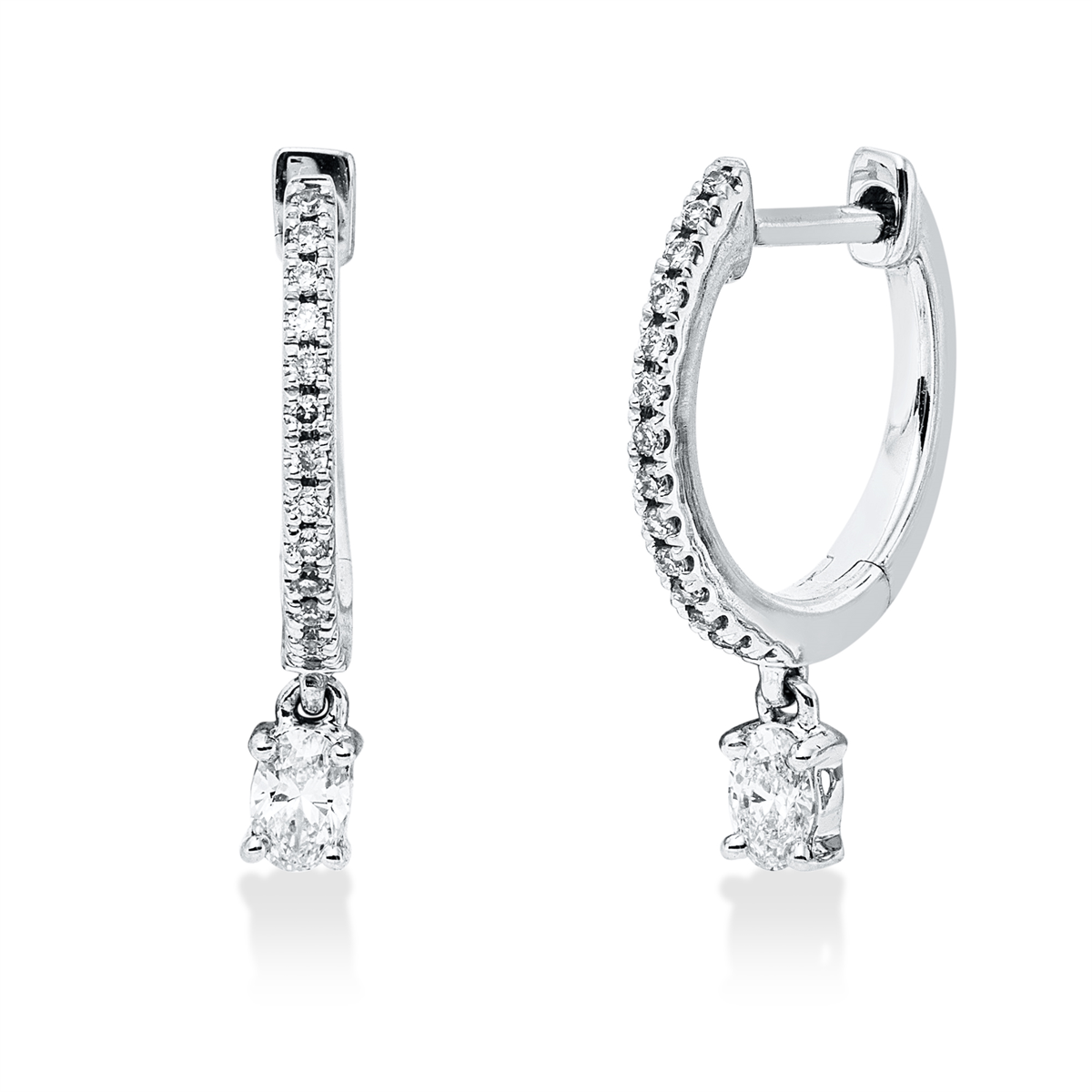 fantasy-cut  modern woman earrings in white gold