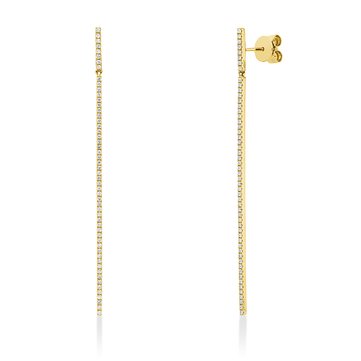 diamond full cut  modern woman earrings in yellow gold