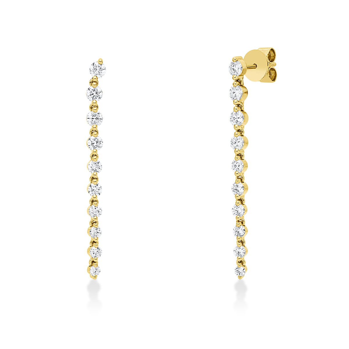 diamond full cut  multi-stone earrings in yellow gold