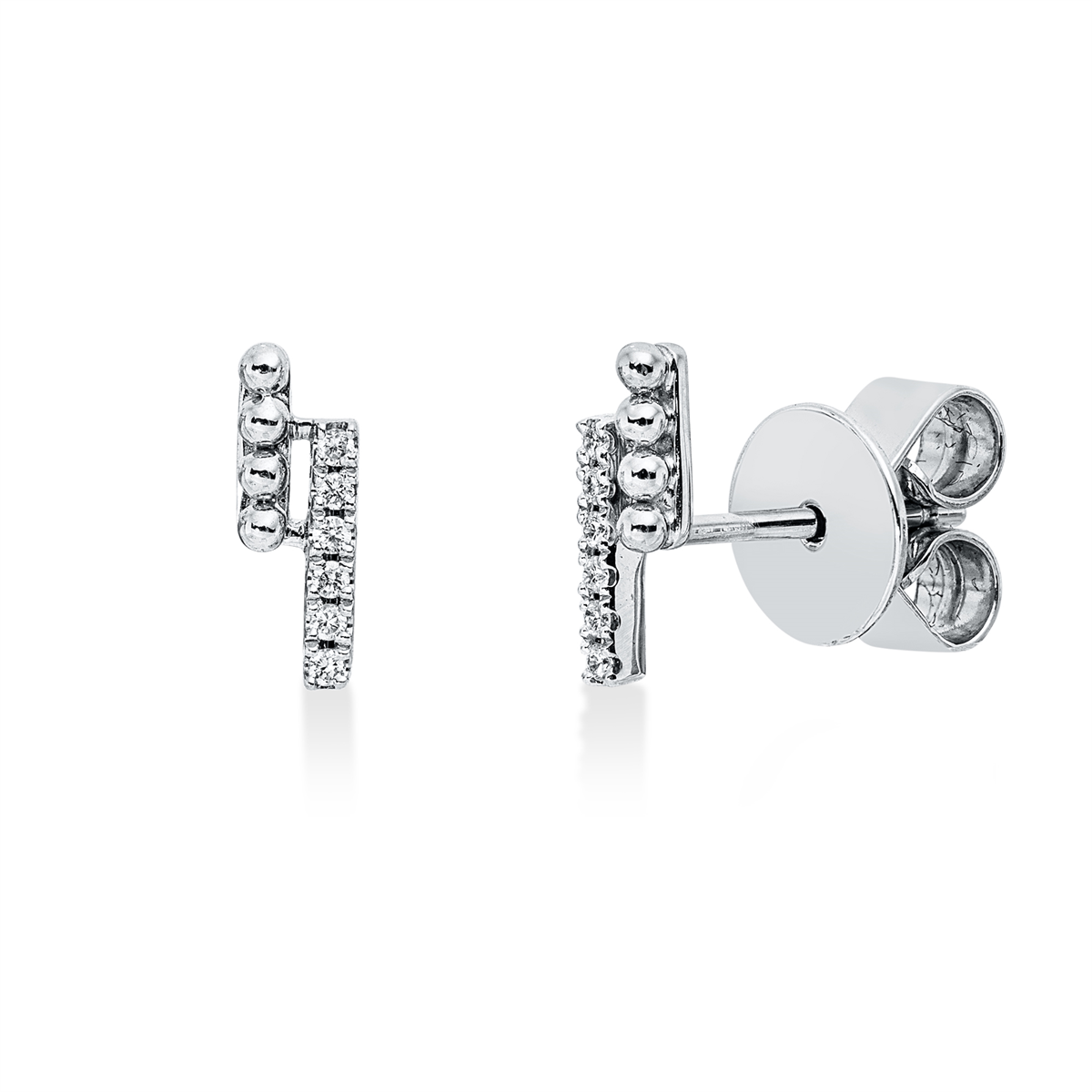 diamond full cut  modern woman studs in white gold