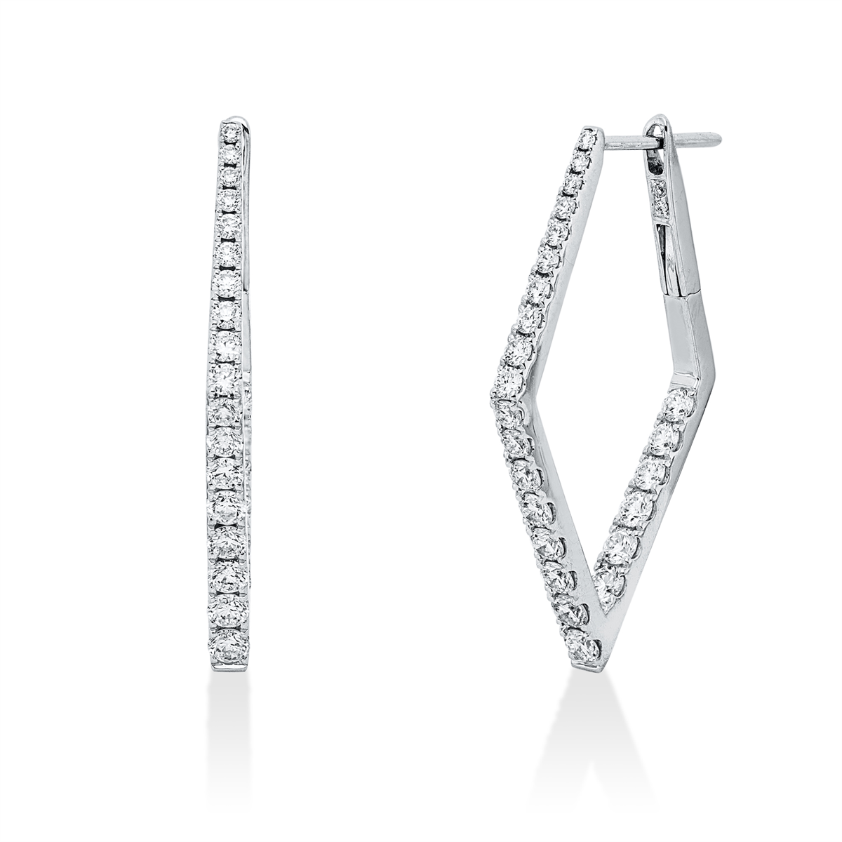 diamond full cut  multi-stone hoops & huggies in white gold