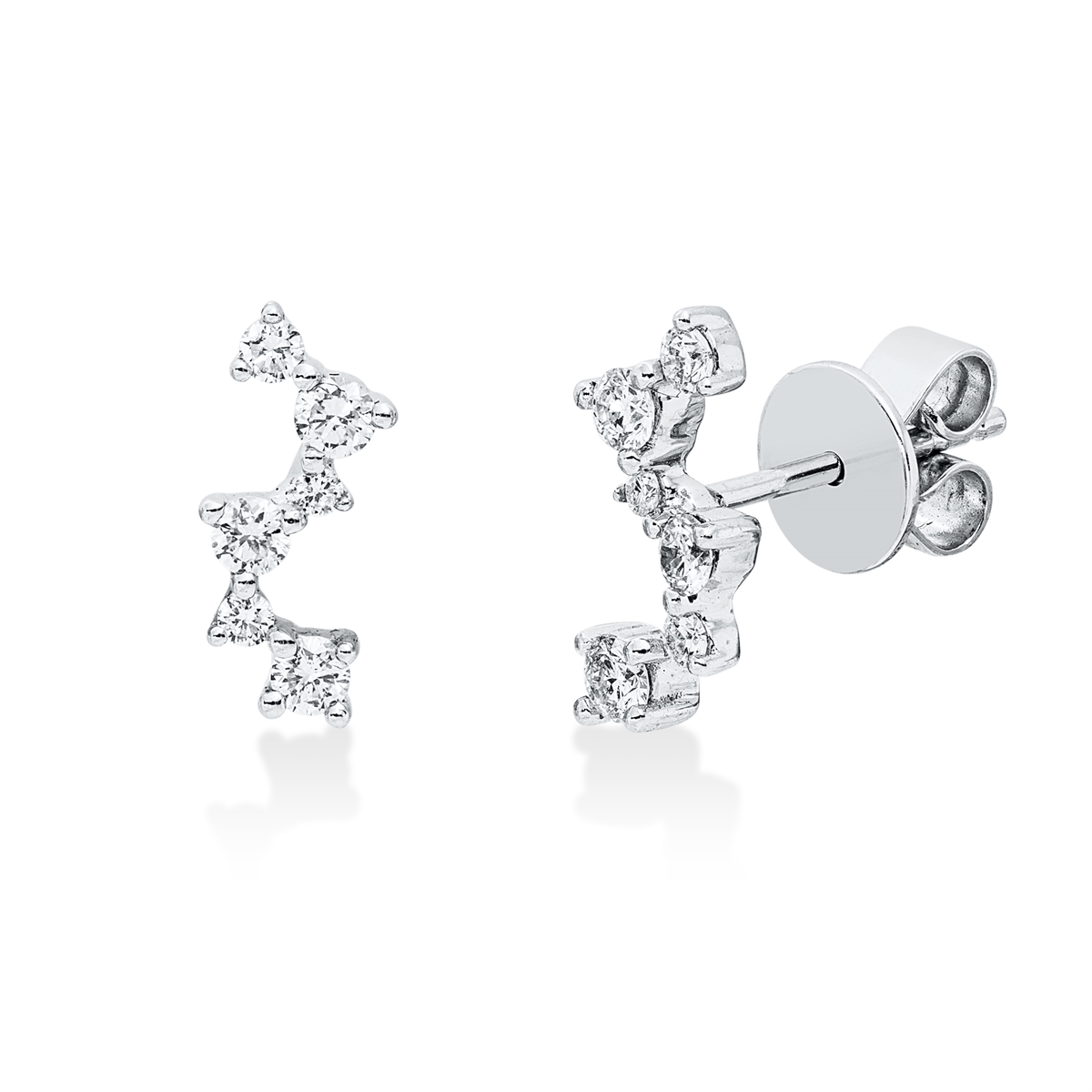 diamond full cut  modern woman studs in white gold