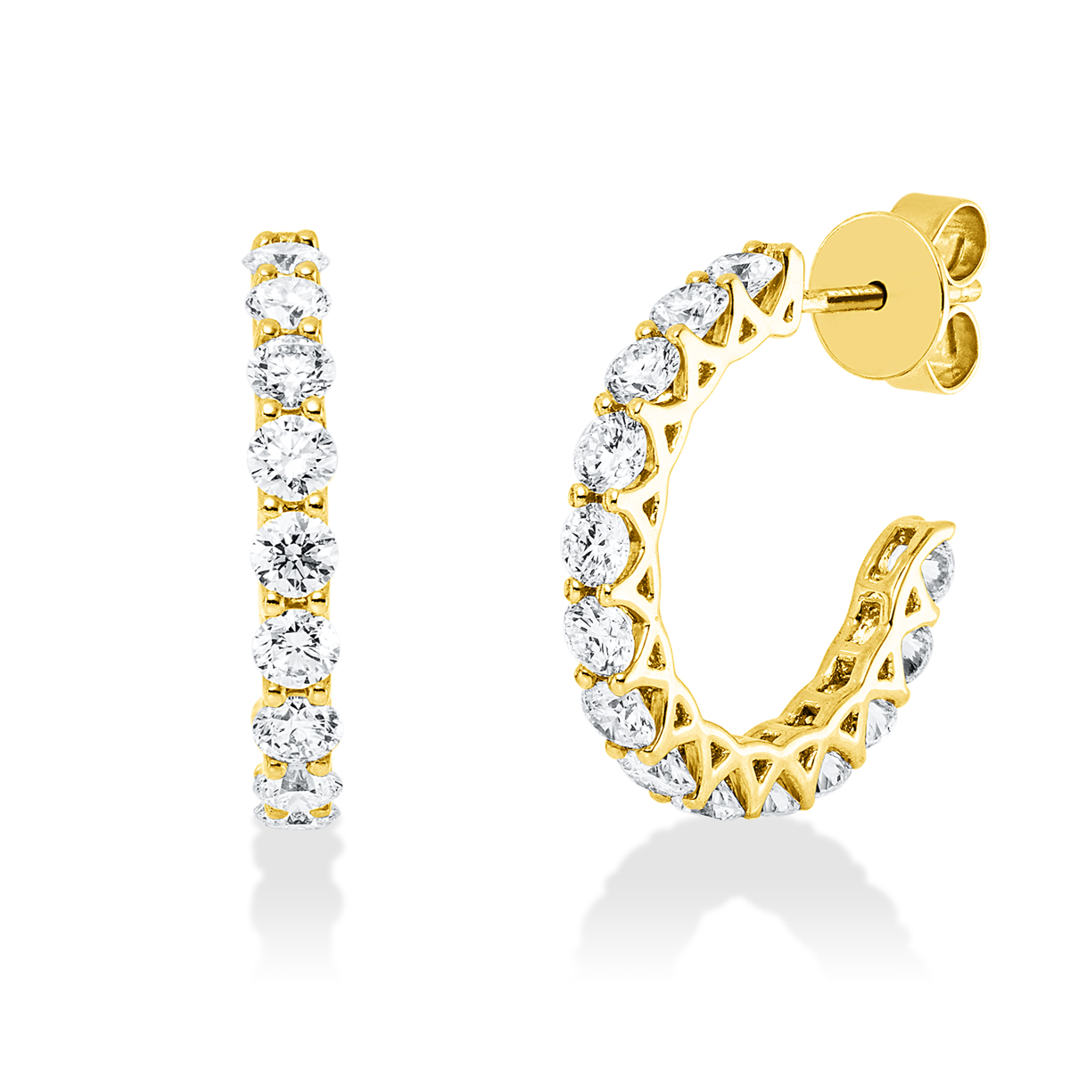 diamond full cut  exclusive studs in yellow gold