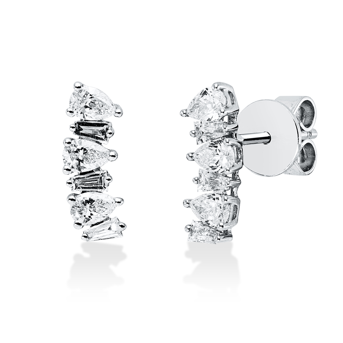 taper  modern woman studs in white gold