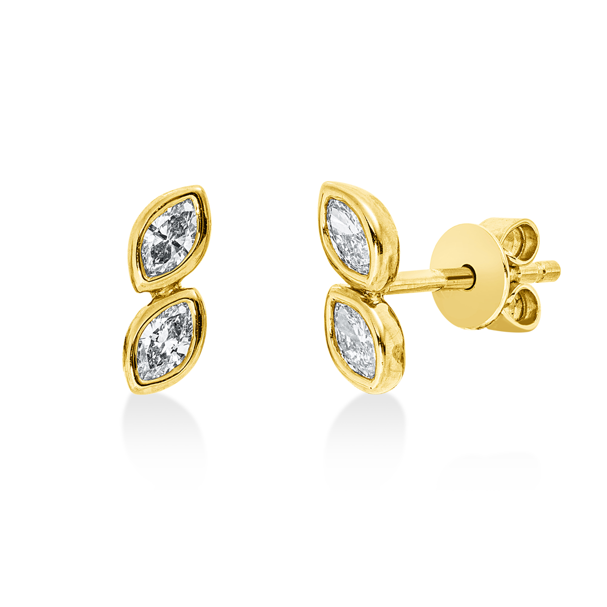 marquise  modern woman studs in yellow gold