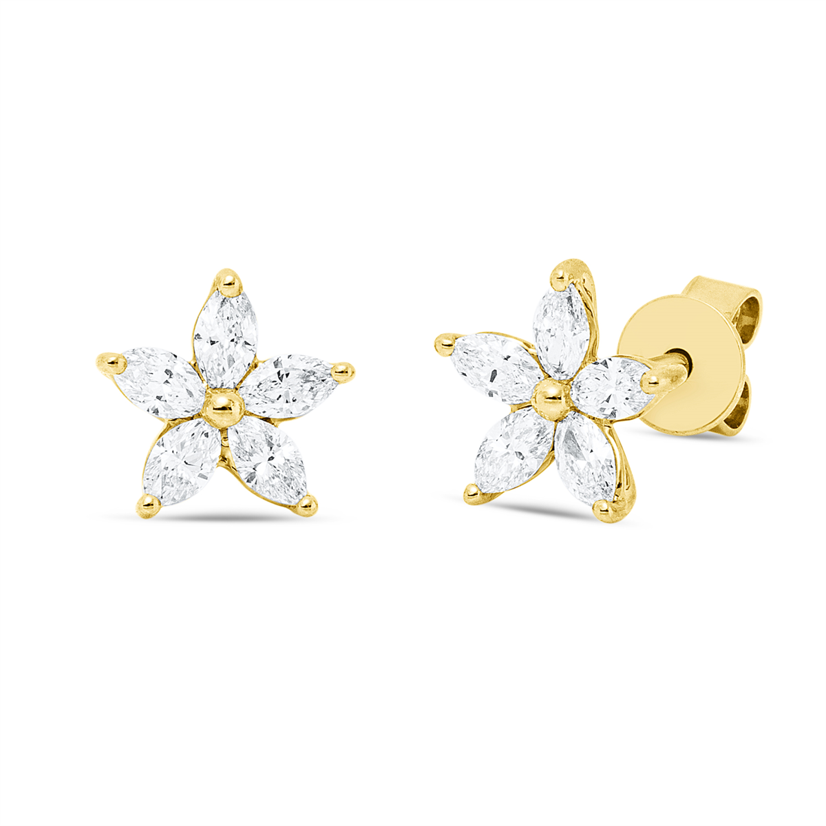 marquise  modern woman studs in yellow gold