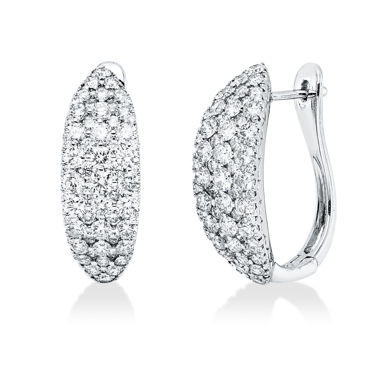diamond full cut  pavé hoops & huggies in white gold