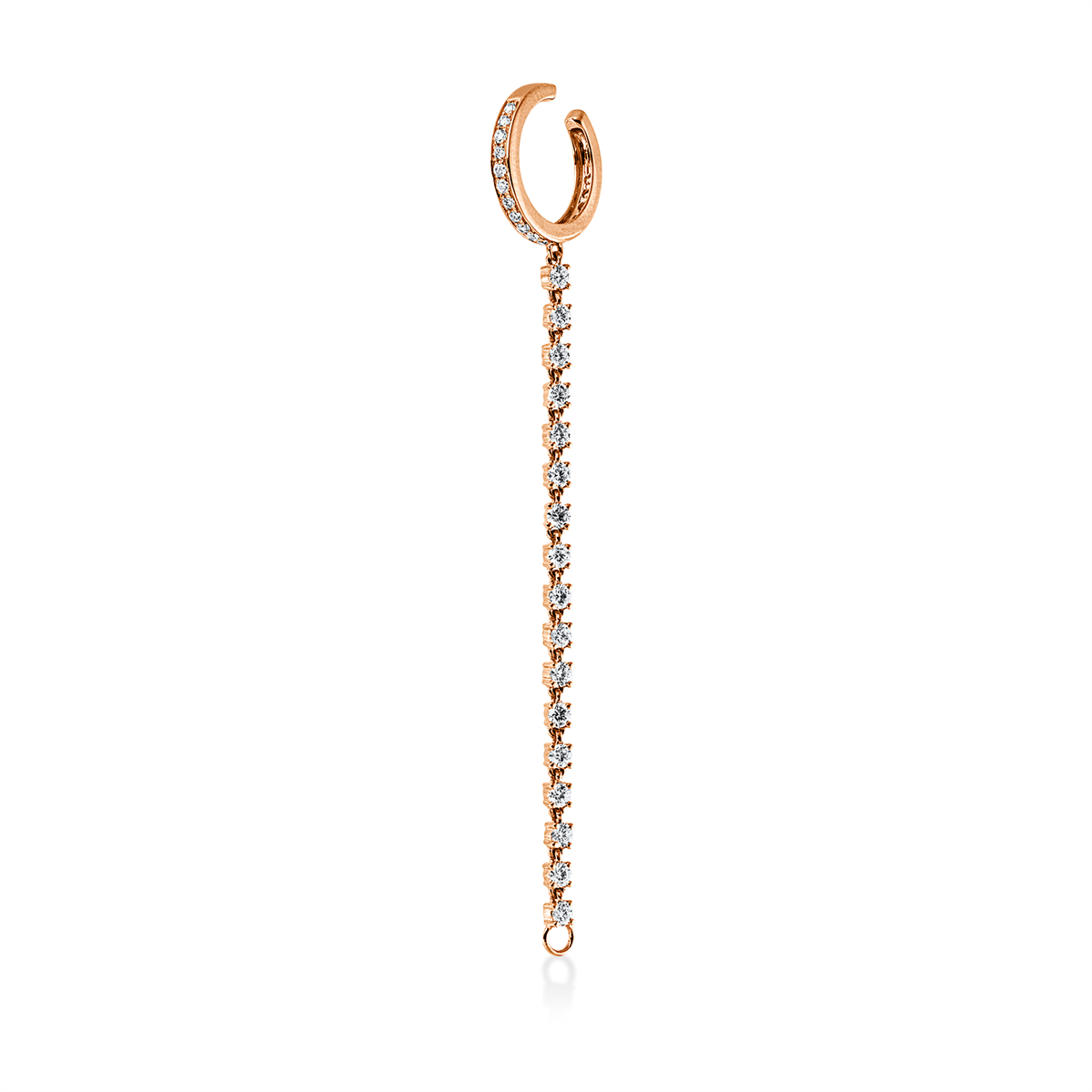 diamond full cut  modern woman earrings in red gold