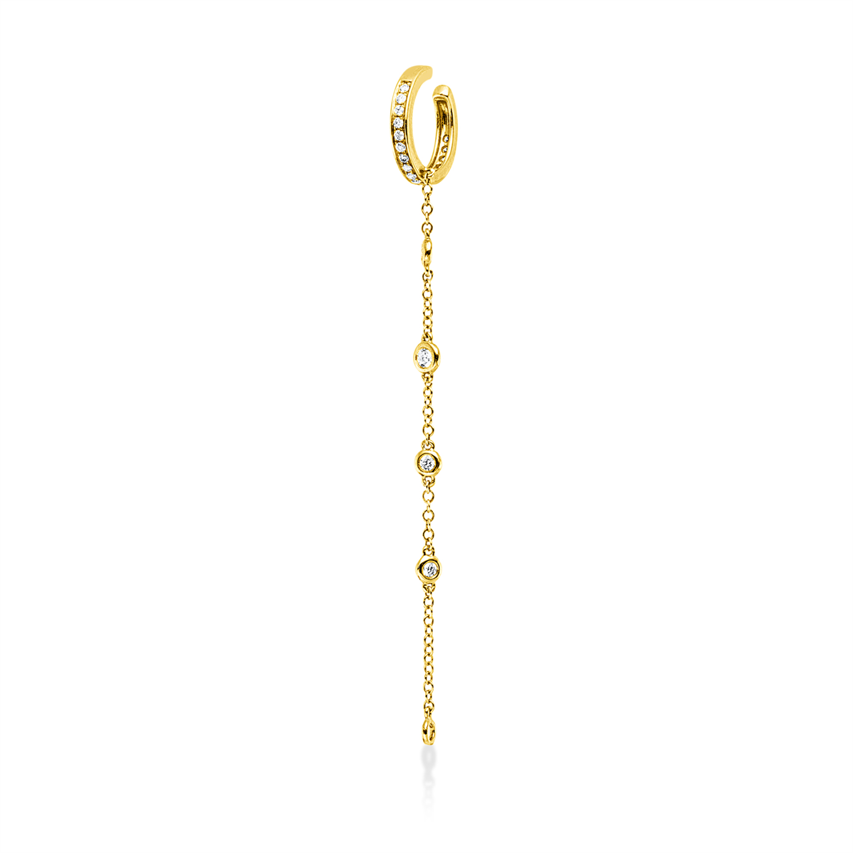diamond full cut  modern woman earrings in yellow gold