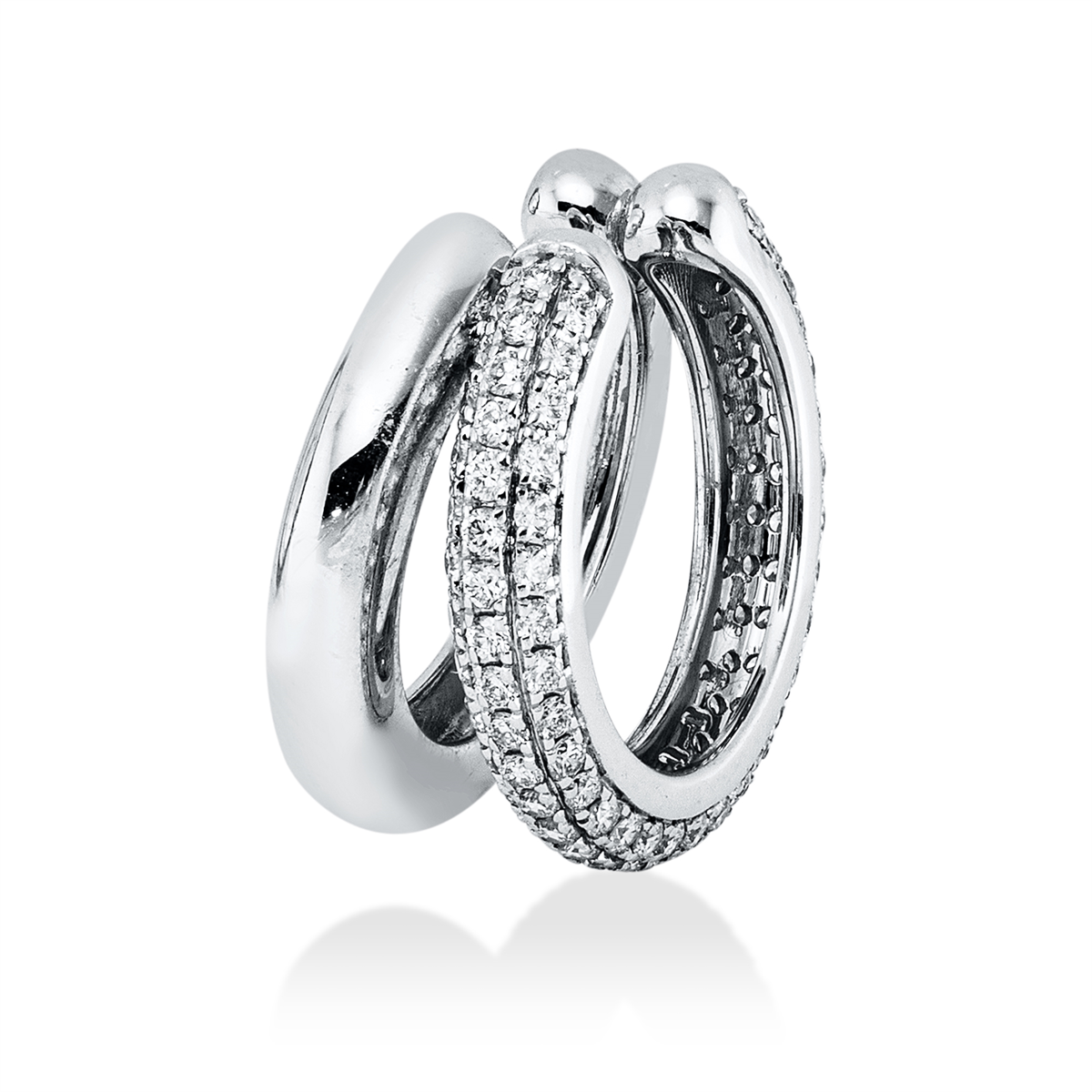 diamond full cut  modern woman earrings in white gold